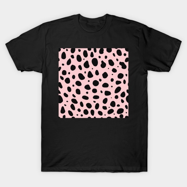 Pink and Black Cheetah Print Animal Print T-Shirt by YourGoods
